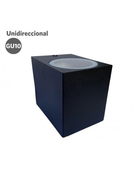 APLIQUE UNIDIRECCIONAL RECTO 1 LUZ GU10 NEGRO ALIC