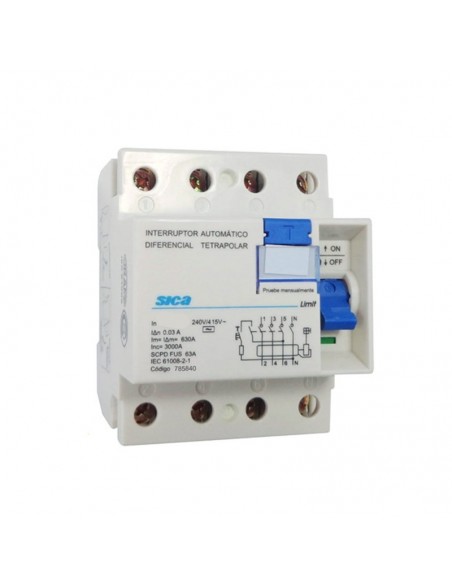 DISYUNTOR DIFERENCIAL INTERRUPTOR SICA 4X 40A