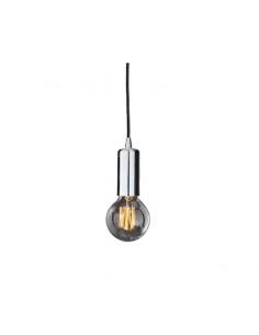 COLGANTE AEDENA CROMO CABLE TEXTIL NEGRO