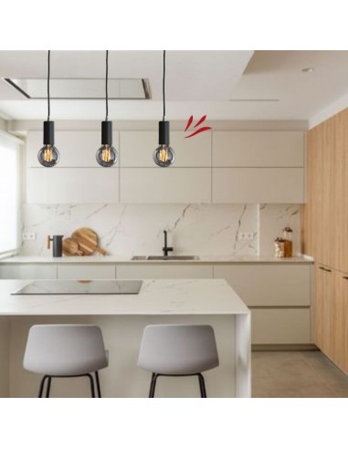 COLGANTE AEDENA PORT. NEGRO CABLE TEXTIL NEGRO