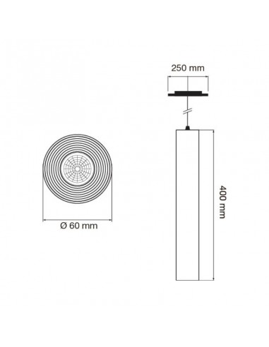COLGANTE MAC 1 LUZ GU10  5,9X40CM NEGRO