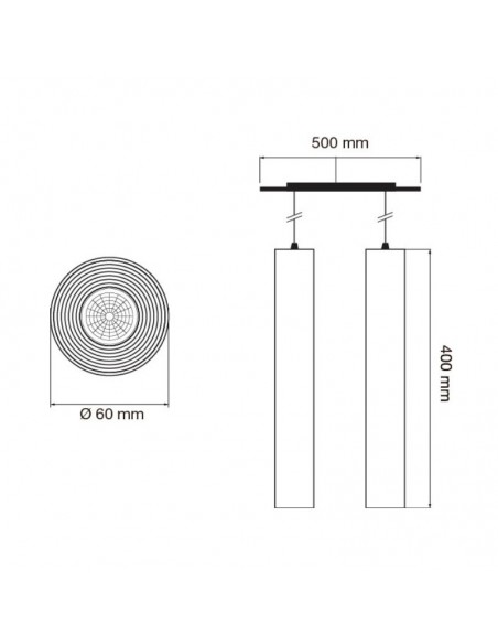 COLGANTE MAC 2 LUZ GU10  5,9X40CM NEGRO