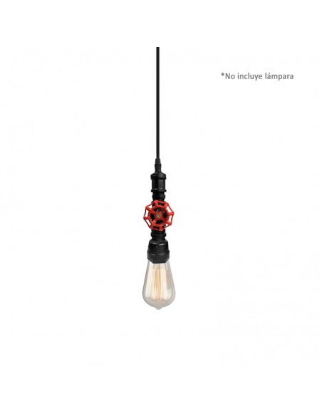 COLGANTE CANILLA ALUMINIO NEGRO 1 LUZ E27 1.20MTS