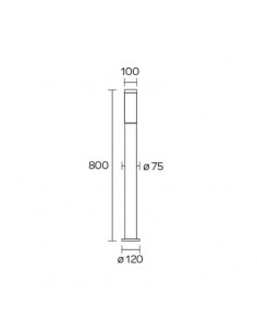 FAROLA ALUMINIO 2550 E27 NEGRO 80CM 2