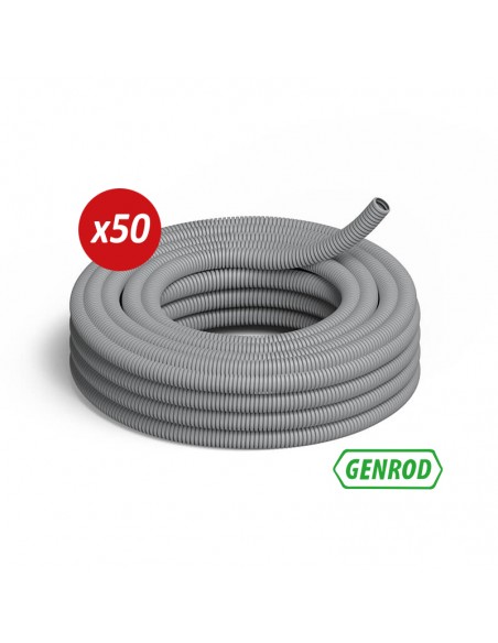 CAÑO CORRUGADO GRIS  7/8 SEMIPESADO  X 50MTS