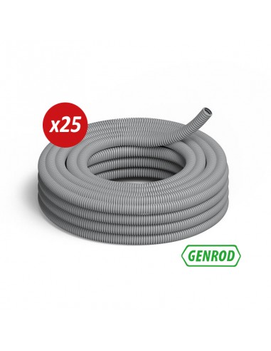 CAÑO CORRUGADO GRIS 1-1/2 SEMIPESADO  X25MTS