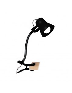 VELADOR CON PINZA FLEXIBLE E27 NEGRO