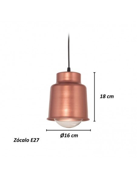 COLGANTE TRELEW CHICO 16X18 E27 COBRE