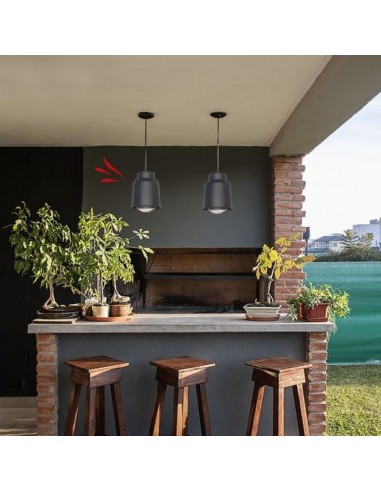 COLGANTE TRELEW CHICO 16X18 E27 NEGRO TEXTURADO