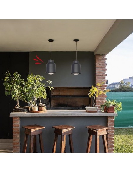 COLGANTE TRELEW CHICO 16X18 E27 NEGRO TEXTURADO