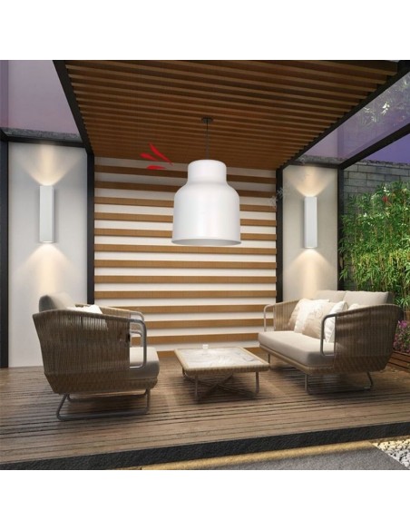 COLGANTE TRELEW MAXI 30X35 E27  BLANCO TEXTURADO