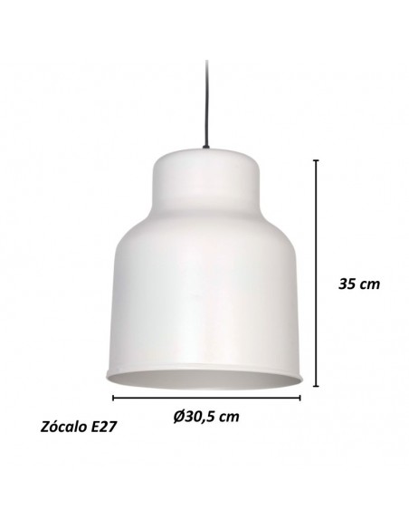 COLGANTE TRELEW MAXI 30X35 E27  BLANCO TEXTURADO