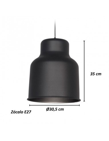 COLGANTE TRELEW MAXI 30X35 E27  NEGRO TEXTURADO