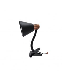 VELADOR C/PINZA C/FLEXIBLE E27 NEGRO COBRE