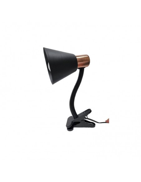 VELADOR C/PINZA C/FLEXIBLE E27 NEGRO COBRE