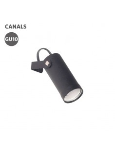 CABEZAL DICRO CANALS GU10 NEGRO TEXT Ø50X120