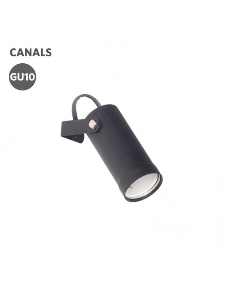 CABEZAL DICRO CANALS GU10 NEGRO TEXT Ø50X120