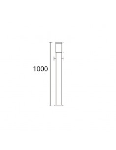 FAROLA ALUMINIO 2500 E27 NEGRO 100CM 2