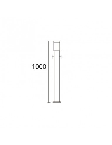FAROLA ALUMINIO 2500 E27 NEGRO 100CM