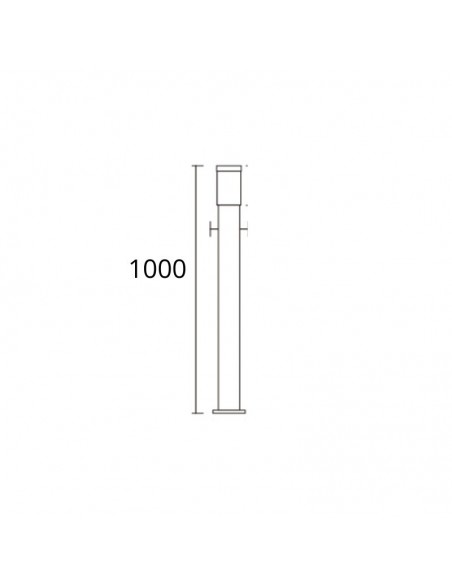 FAROLA ALUMINIO 2500 E27 NEGRO 100CM