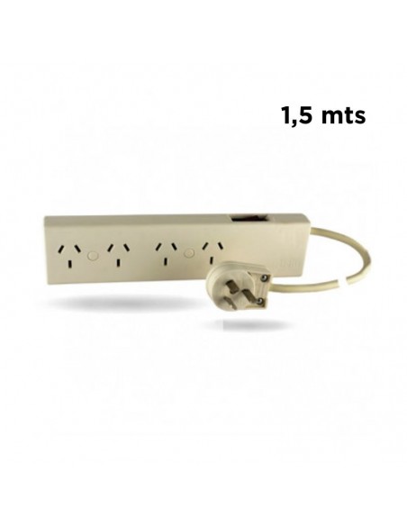 PROLONGADOR RICHI 4 TOMAS C/ PROTECCION 1,5MTS MARFIL