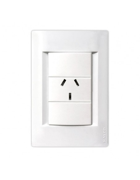 LLAVE CIVIL EMBUTIR BLANCO 1 TOMA 3 PATAS CHATAS - KALOP