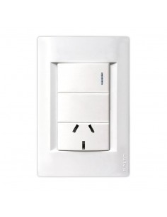 LLAVE CIVIL EMBUTIR 1 PUNTO Y 1 TOMA 3 PATAS CHATAS - KALOP