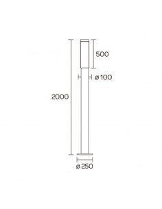 FAROLA ALUMINIO 2500 E27 NEGRO 200CM 2