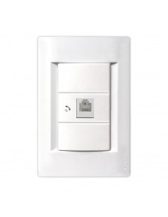 LLAVE CIVIL EMBUTIR BLANCO 1 TOMA TELEFONO - KALOP