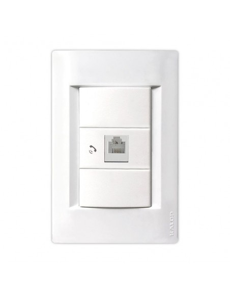 LLAVE CIVIL EMBUTIR BLANCO 1 TOMA TELEFONO - KALOP