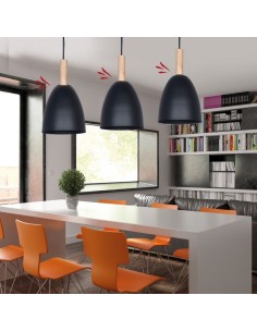 COLGANTE GEO BARADERO CHAPA 1 LUZ E27 18CM NEGRO 2