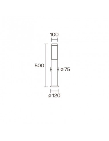 FAROLA ALUMINIO 2550 E27 NEGRO 50CM