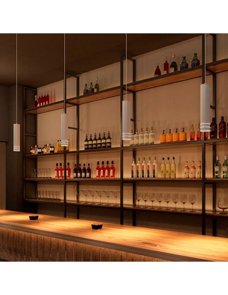 COLGANTE DECO DICRO GU10 325MM 2 AROS NEGRO