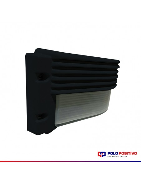 APLIQUE PARED GIARDINO C/ VISERA APTO LED EXTERIOR NEGRO