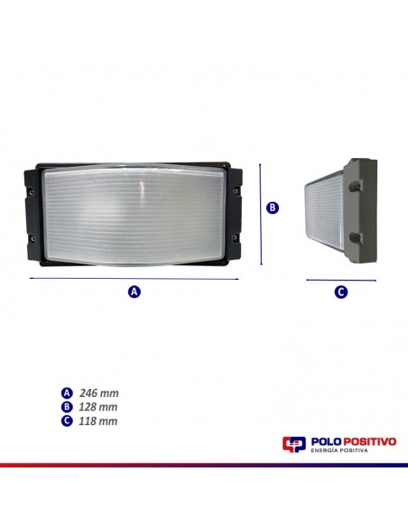 APLIQUE PARED GIARDINO C/ VISERA APTO LED EXTERIOR NEGRO