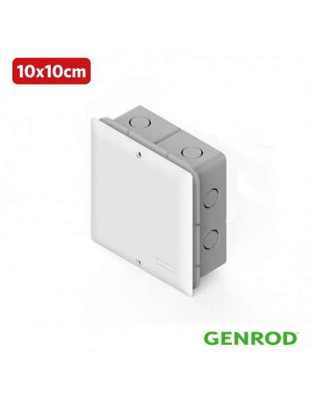 CAJA PASO EMBUTIR PVC GENROD 10X10 CON TAPA