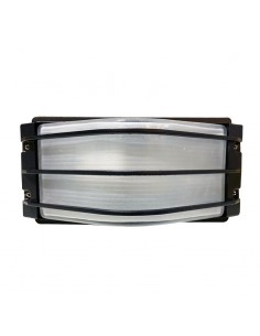 APLIQUE PARED BETA CON REJA APTO LED EXTERIOR NEGRO