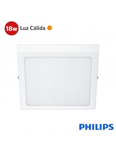 PLAFON LED PHILIPS CUADRADO 18W LUZ CALIDA 20CM