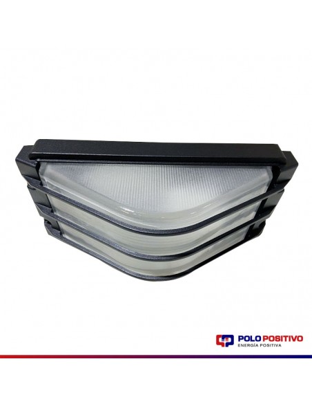 APLIQUE PARED BETA CON REJA APTO LED EXTERIOR NEGRO