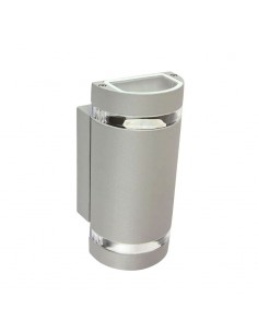APLIQUE ODA II 2 LUCES GU10 PLATA TEXTURADO CANDIL
