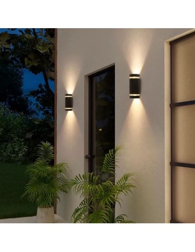 APLIQUE ODA II 2 LUCES GU10 PLATA TEXTURADO CANDIL