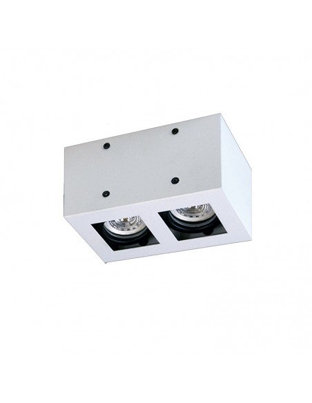 PLAFON BOX LINEAL CARDANICO DICRO GU10 2 LUCES BLANCO
