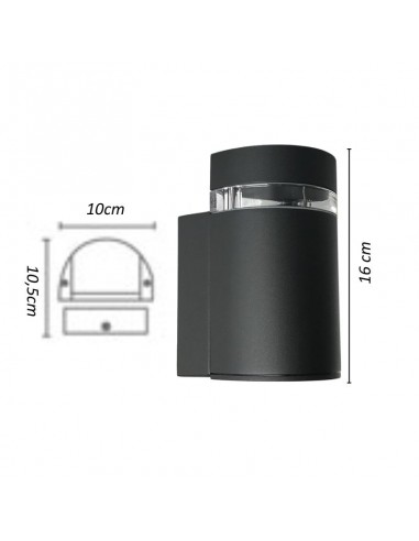 APLIQUE ODA I 1 LUZ GU10 NEGRO TEXT CANDIL
