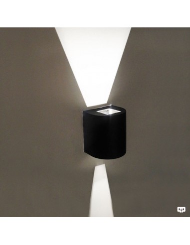 APLIQUE BIDIRECCIONAL CURVO 2 LUCES GU10 NEGRO