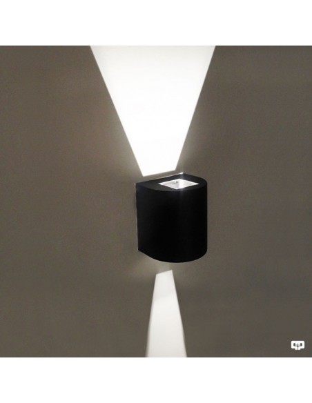 APLIQUE BIDIRECCIONAL CURVO 2 LUCES GU10 NEGRO