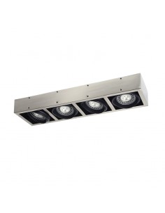 PLAFON BOX LINEAL CARDANICO 4 LUCES AR111 ACERO