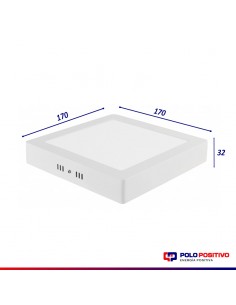 PLAFON LED CUADRADO 12W LUZ FRIA 6000K  BLANCO 2