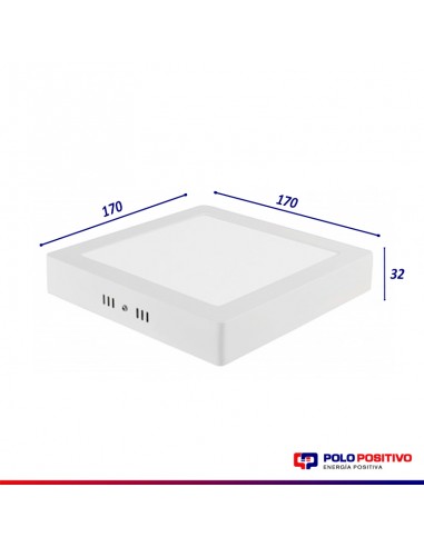 PLAFON LED CUADRADO 12W LUZ FRIA 6000K  BLANCO