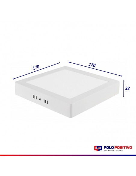 PLAFON LED CUADRADO 12W LUZ FRIA 6000K  BLANCO