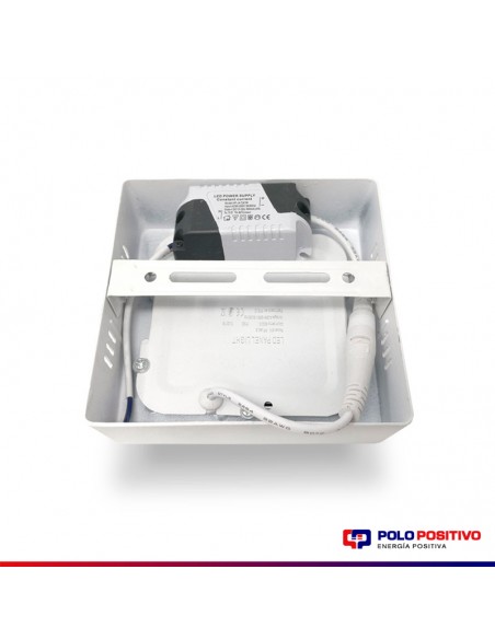 PLAFON LED 6W APLICAR PANEL LUZ FRIA CUADRADO BLANCO 12CM